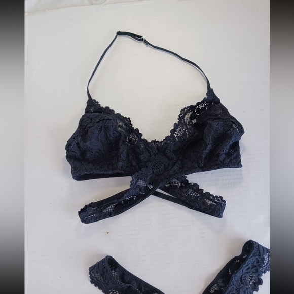 Nylon Lingerie Wrap up Cross Straps Lace - Picture 7 of 8